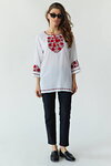 Women's embroidered blouse "Rose Dew" — white