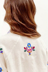 Milk embroidered shirt with blue trim Yavorivska