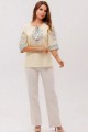 Light yellow women's embroidered shirt Vitality, L