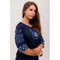 Blue women's embroidered shirt Vitality, M