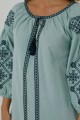 Вышиванка  мятного цвета с орнаментом «Краса» (батист-жатка)