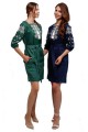 Dark blue embroidered dress Viryneia new