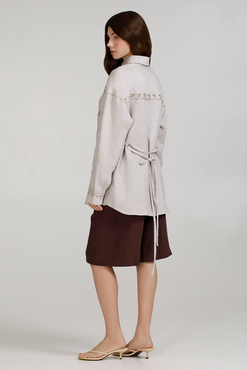 Women's embroidered shirt — Dawn gray