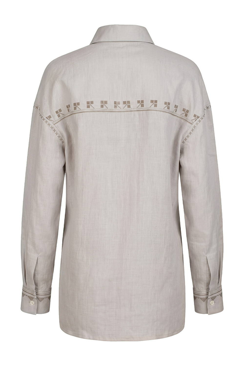 Women's embroidered shirt — Dawn gray
