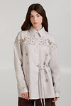 Women's embroidered shirt — Dawn gray