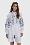 Women's Poltava vyshyvanka white with blue embroidery