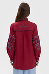 Women's Poltava-style burgundy vyshyvanka with dark embroidery