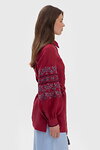 Women's Poltava-style burgundy vyshyvanka with dark embroidery