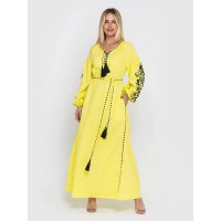 Yellow embroidered dress Geometric smoothness