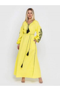 Yellow embroidered dress Geometric smoothness