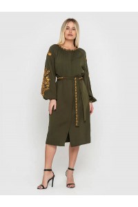 Вишиванка хакі, плаття Квітучий сад