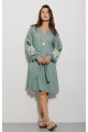 Dress embroidered in pistachio color Phoenix.
