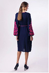 Vyshyvanka dress with pink Tree of Life embroidery