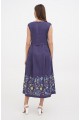 Long purple linen dress - embroidered by Vitalina