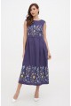 Long purple linen dress - embroidered by Vitalina