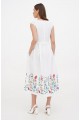 Dress linen long white embroidered shirt Vitalina