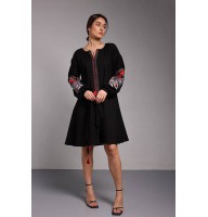 Phoenix, black embroidered dress