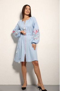 Фенікс, сукня-вишиванка блакитного кольору