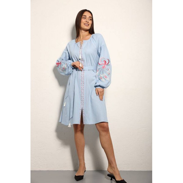 Phoenix, pink embroidered dress