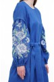 Dress embroidered short blue Roman