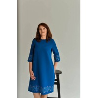 Жіноча вишиванка сукня синя Гуляй поле