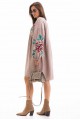 Autumn rose, women's cappuccino dress with embroidery