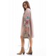 Autumn rose, women's cappuccino dress with embroidery