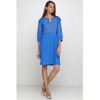 The rose is blue, the embroidered dress is feminine