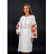 Poppies, white embroidered dress