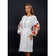 Poppies, white embroidered dress