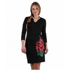 Чорна сукня вишиванка Мальва, 44 розміру