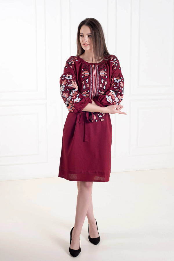 Women's embroidered dress (cherry) Melania, XL