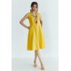 Meadow. embroidered linen yellow dress