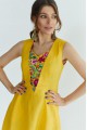 Meadow. embroidered linen yellow dress