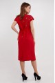 Velina, women's embroidered dress, red linen