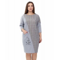 Купити Jeremiah, women's knitted dress with embroidery, gray jersey  в Крамниці вишитого одягу