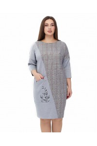 Jeremiah, women's knitted dress with embroidery, gray jersey