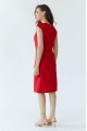 Oriental flower, sleeveless dress, red linen