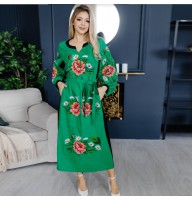 Сукня вишиванка зелена Роксолана