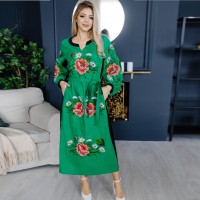 Сукня вишиванка зелена Роксолана
