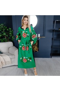 Сукня вишиванка зелена Роксолана