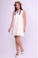 Snowy, women's embroidered dress with short sleeves