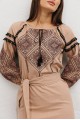 Beige embroidered women's dress Katry