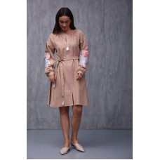 Сукня-вишиванка корічнового кольору ФеніксDress-embroidered shirt of chestnut color Phoenix