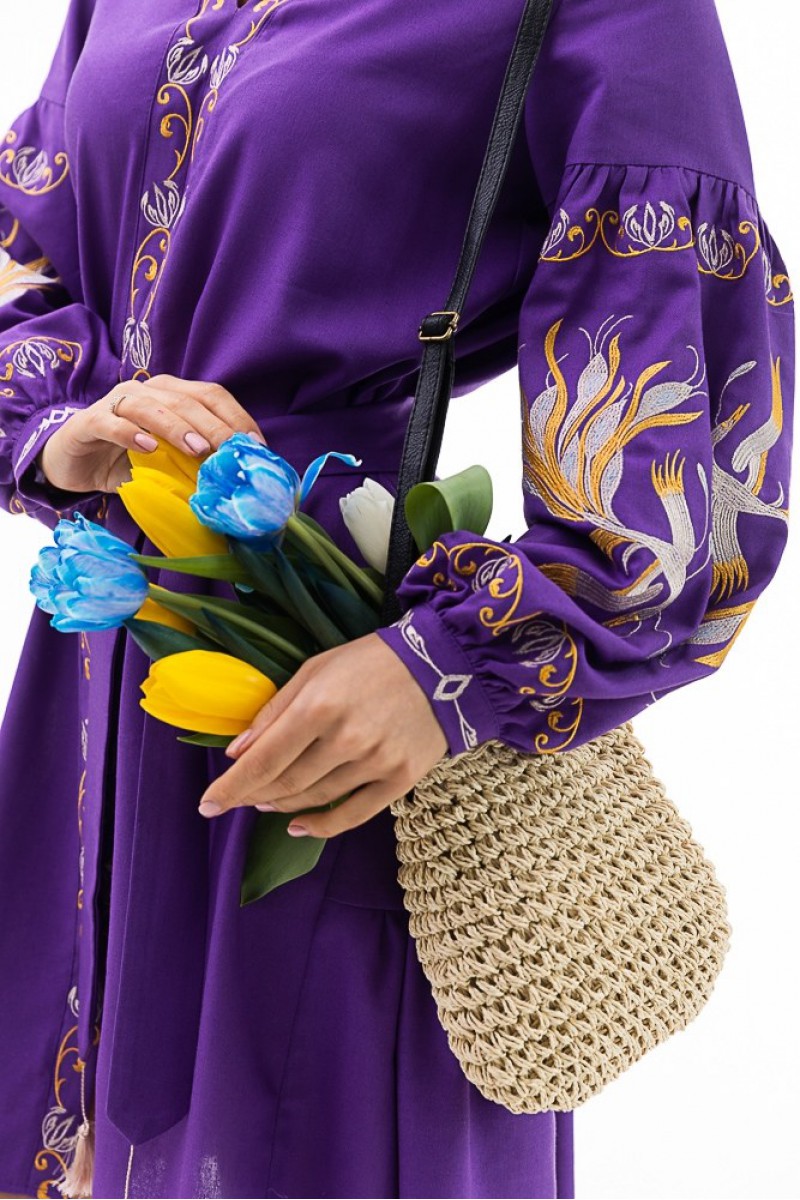 Жар-птах, сукня-вишиванка фіолетового кольору Жар-птах, сукня-вишиванка фіолетового кольору