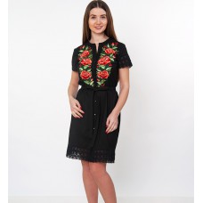 Women's embroidered dress Roses