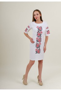 Lush rose, women's embroidered dress