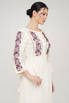 Dress linen long embroidered Ashley
