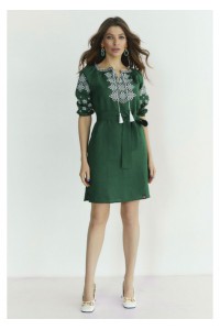 Green dress embroidered shirt Virenia