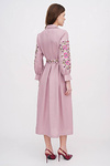 Festive pink linen dress with embroidery "Pelagia" 2